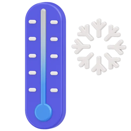 Thermometer and cold  3D Icon