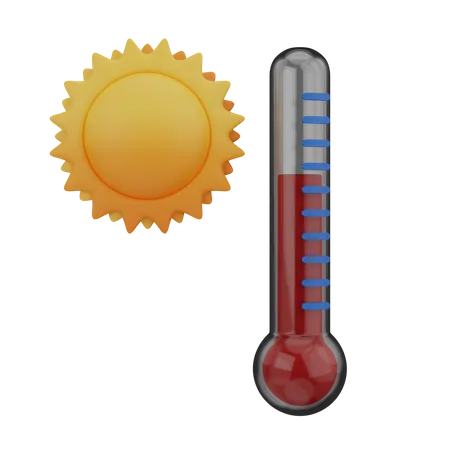 Thermometer heiß  3D Icon