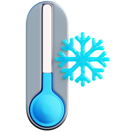 Thermometer mit Schneeflocke  3D Icon