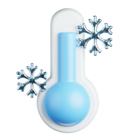 Thermometer With Snowflakes  3D Icon