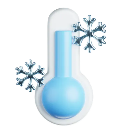 Thermometer With Snowflakes  3D Icon