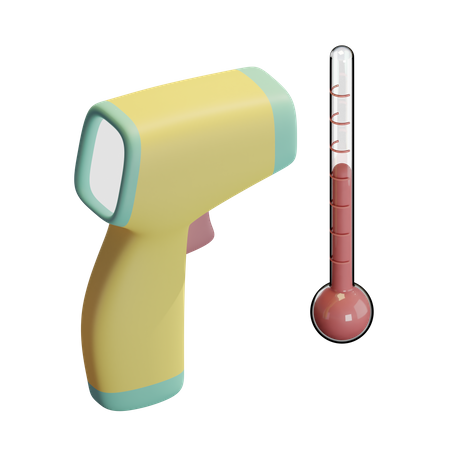 Thermometerpistole  3D Illustration