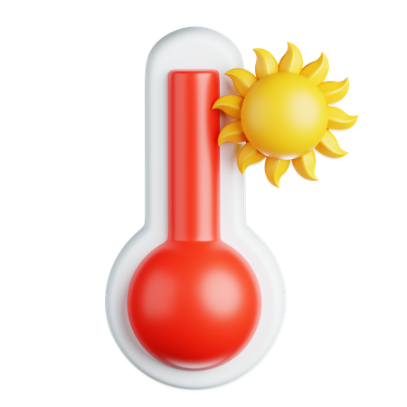 Thermomètre avec soleil  3D Icon