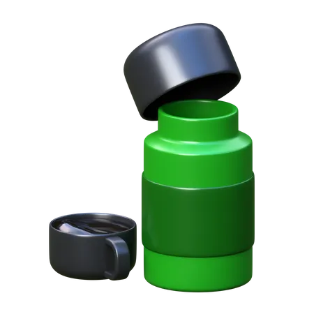 Thermos 3 D Camping Icon 3D Icon