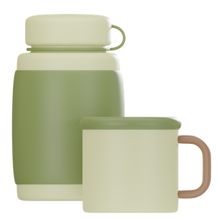 Thermos And Cup  3D Icon