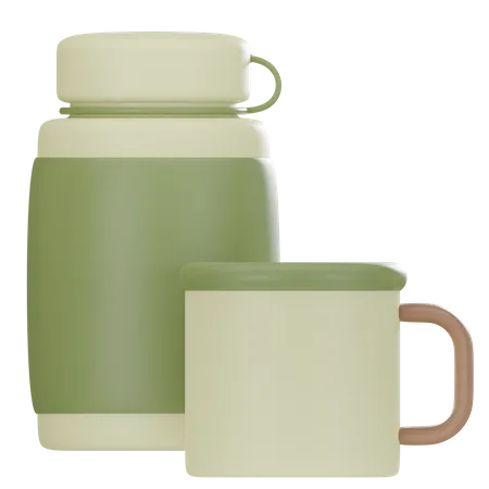 Thermos And Cup  3D Icon