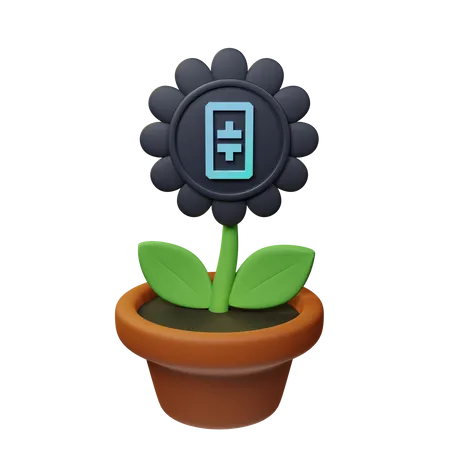 Theta Crypto Plant Pot  3D Icon