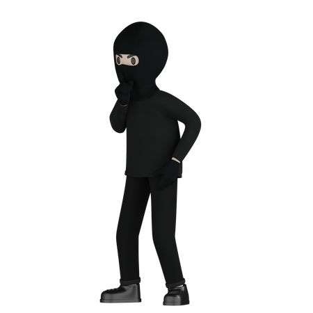 Thief Thinking Something  3D Icon