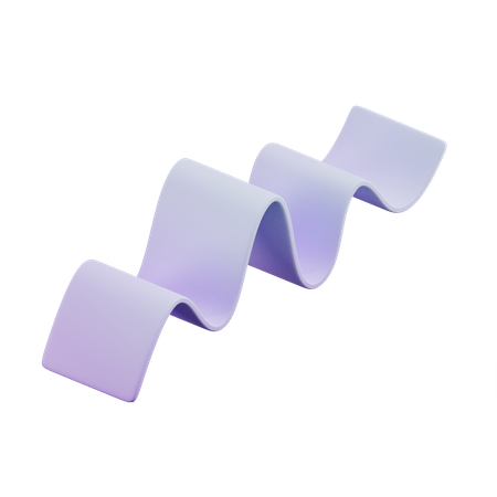 Thin Wide Wave Shape 3D Icon