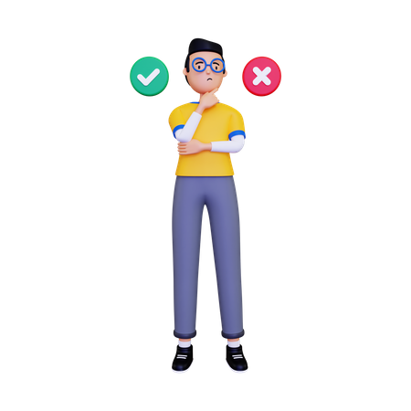 Thinking about decision  3D Icon