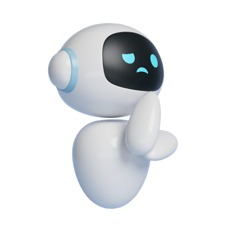 Thinking Ai Robot Character  3D Icon