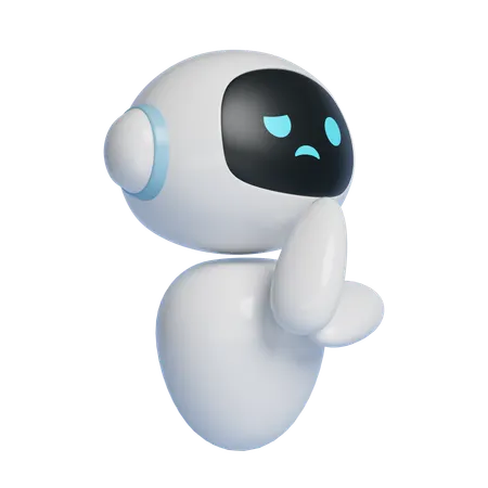 Thinking Ai Robot Character  3D Icon