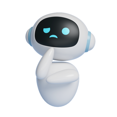 Thinking Ai Robot Character  3D Icon