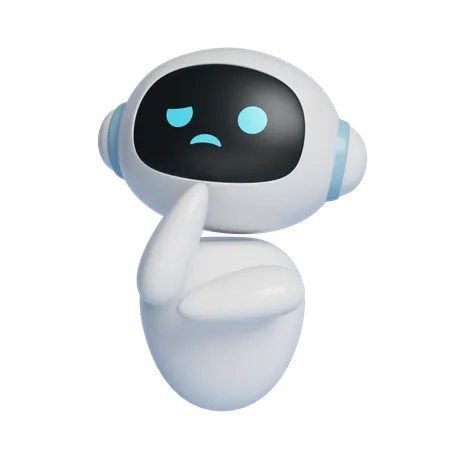 Thinking Ai Robot Character  3D Icon