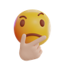3d thinking emoji logo
