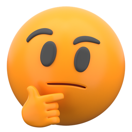 考える顔  3D Icon