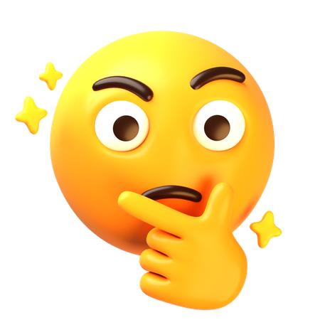 Thinking face emoji  3D Icon