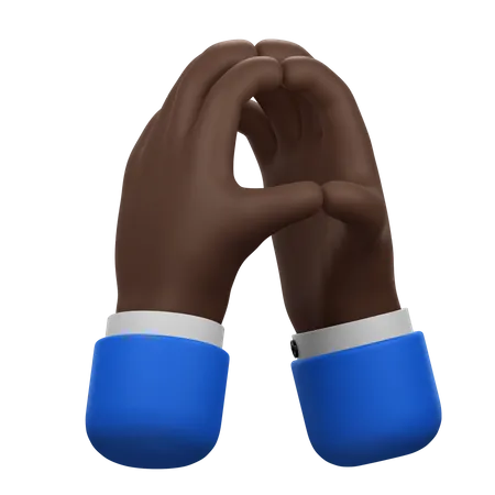 Thinking Hands Gesture  3D Icon