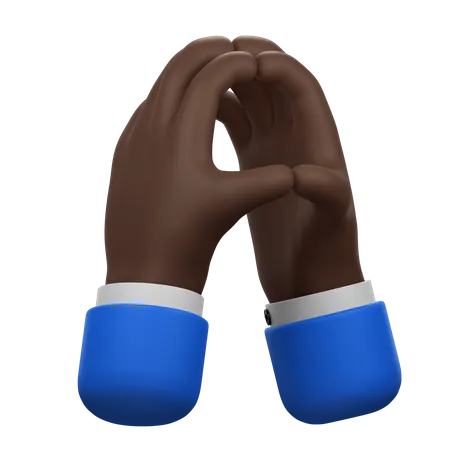 Thinking Hands Gesture 3D Icon