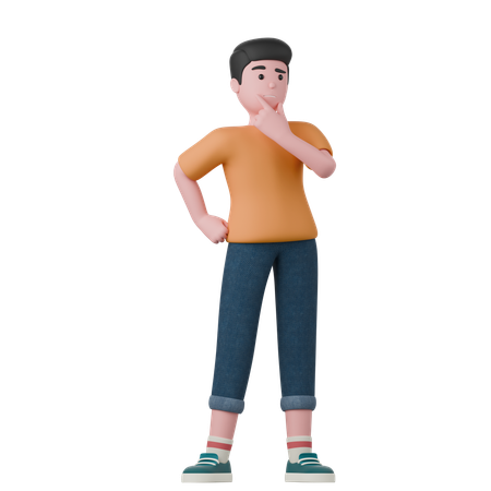 Thinking Man  3D Illustration