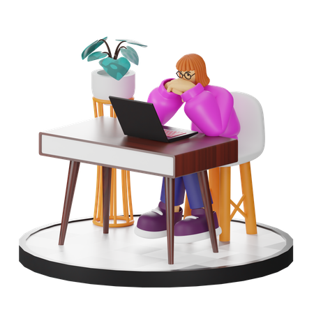 Thinking of ideas at work  3D Icon