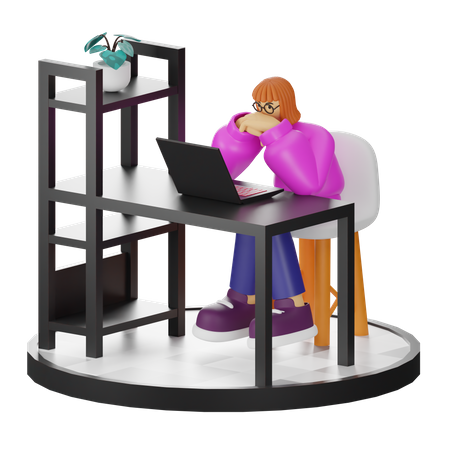 Thinking of ideas at work  3D Icon