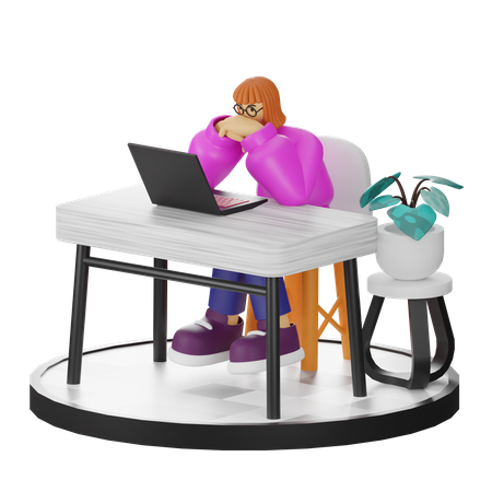 Thinking of ideas at work  3D Icon
