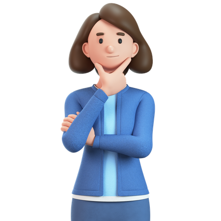 Thinking Woman  3D Icon