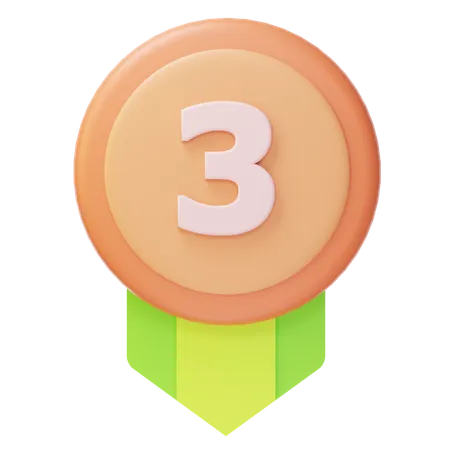 Third Place Bronze Medal  3D Icon