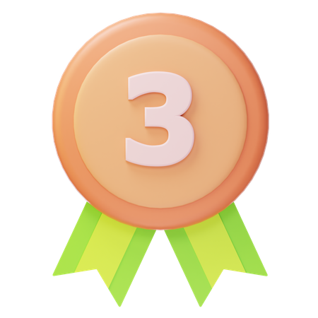 Third Place Bronze Medal  3D Icon