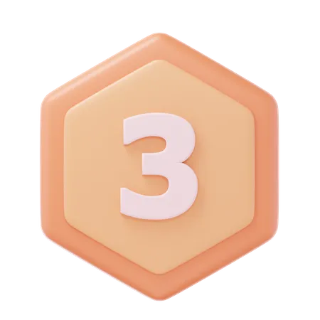 Third Place Bronze Medal  3D Icon