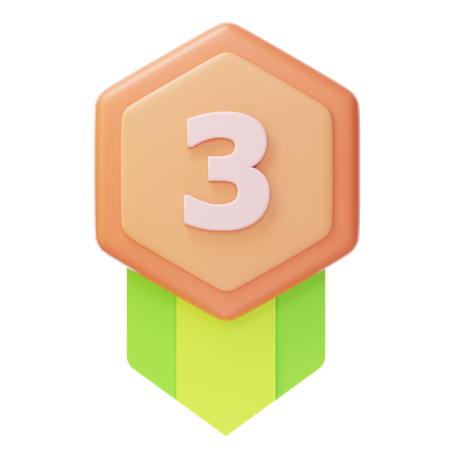 Third Place Bronze Medal  3D Icon