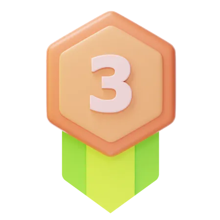 Third Place Bronze Medal  3D Icon