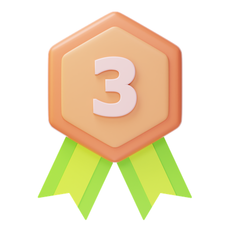 Third Place Bronze Medal  3D Icon