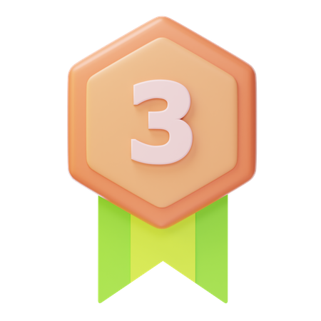 Third Place Bronze Medal  3D Icon