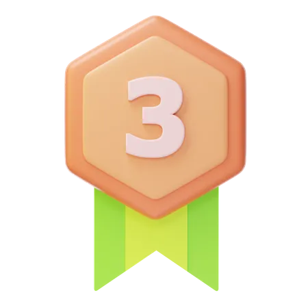 Third Place Bronze Medal  3D Icon