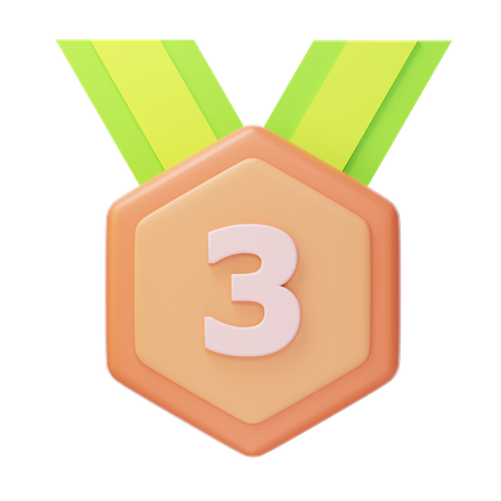 Third Place Bronze Medal  3D Icon