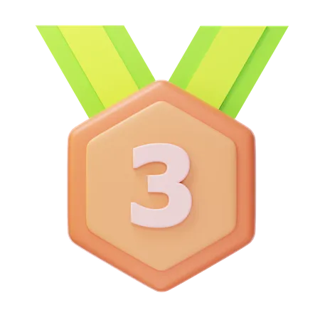 Third Place Bronze Medal  3D Icon