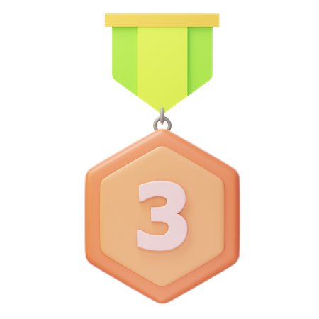 Third Place Bronze Medal  3D Icon