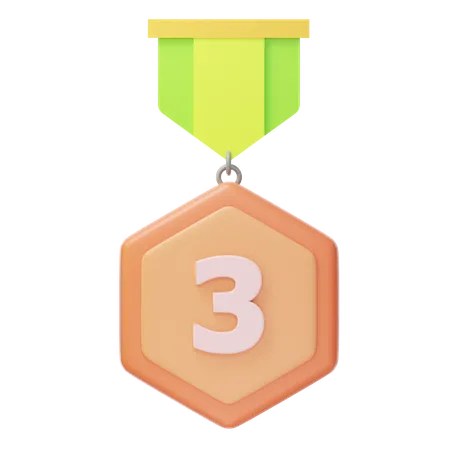 Third Place Bronze Medal  3D Icon