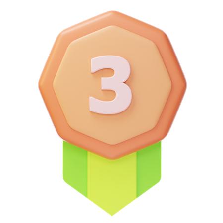 Third Place Bronze Medal  3D Icon