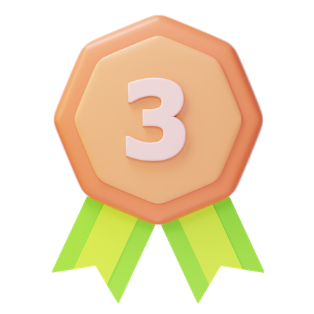 Third Place Bronze Medal  3D Icon