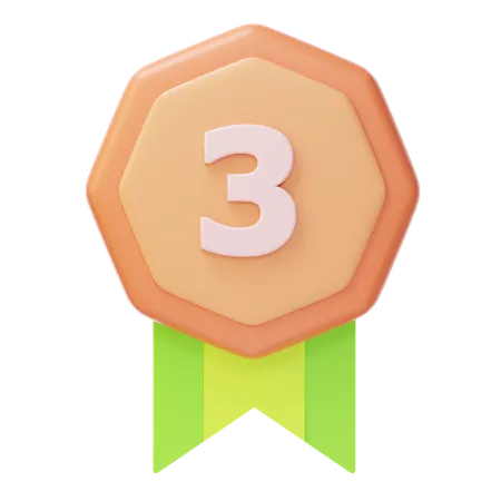 Third Place Bronze Medal  3D Icon