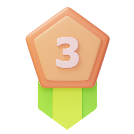 Third Place Bronze Medal  3D Icon