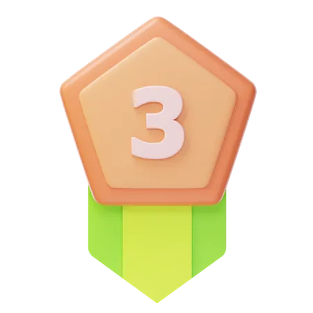 Third Place Bronze Medal  3D Icon