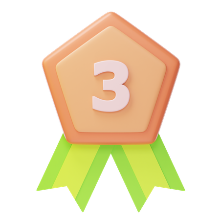 Third Place Bronze Medal  3D Icon