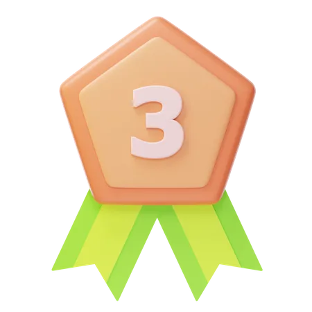 Third Place Bronze Medal  3D Icon