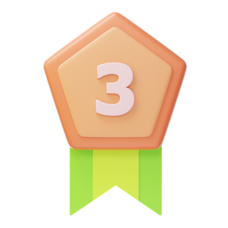 Third Place Bronze Medal  3D Icon