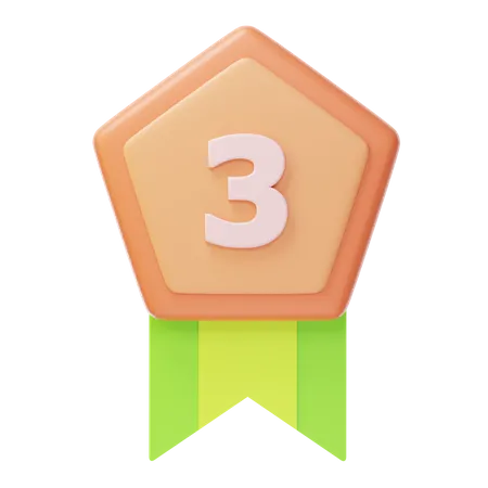 Third Place Bronze Medal  3D Icon