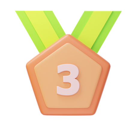 Third Place Bronze Medal  3D Icon